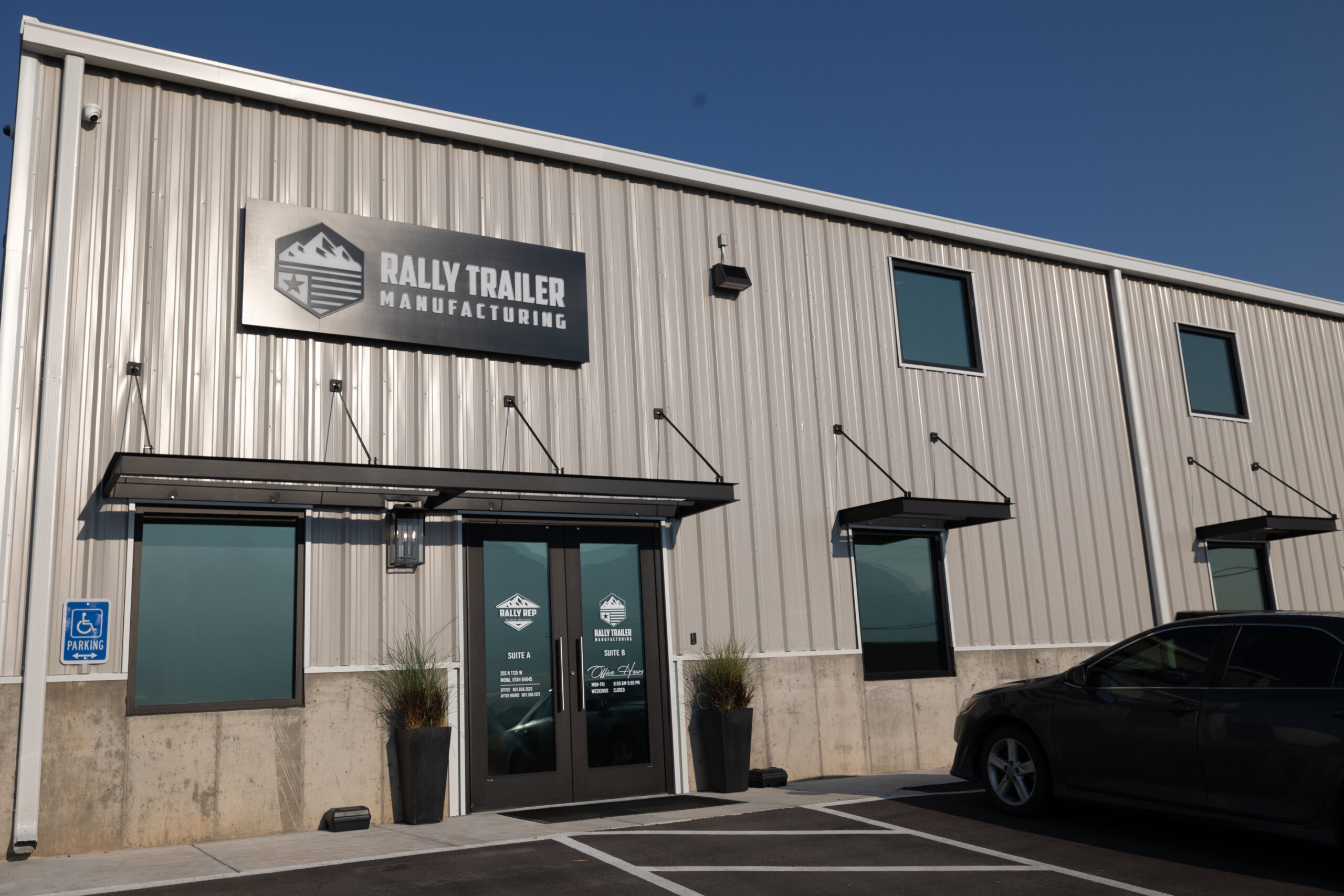 Rally Trailer Manufacturing Front Office of the shop in Mona Utah where the trailers are manufactured.